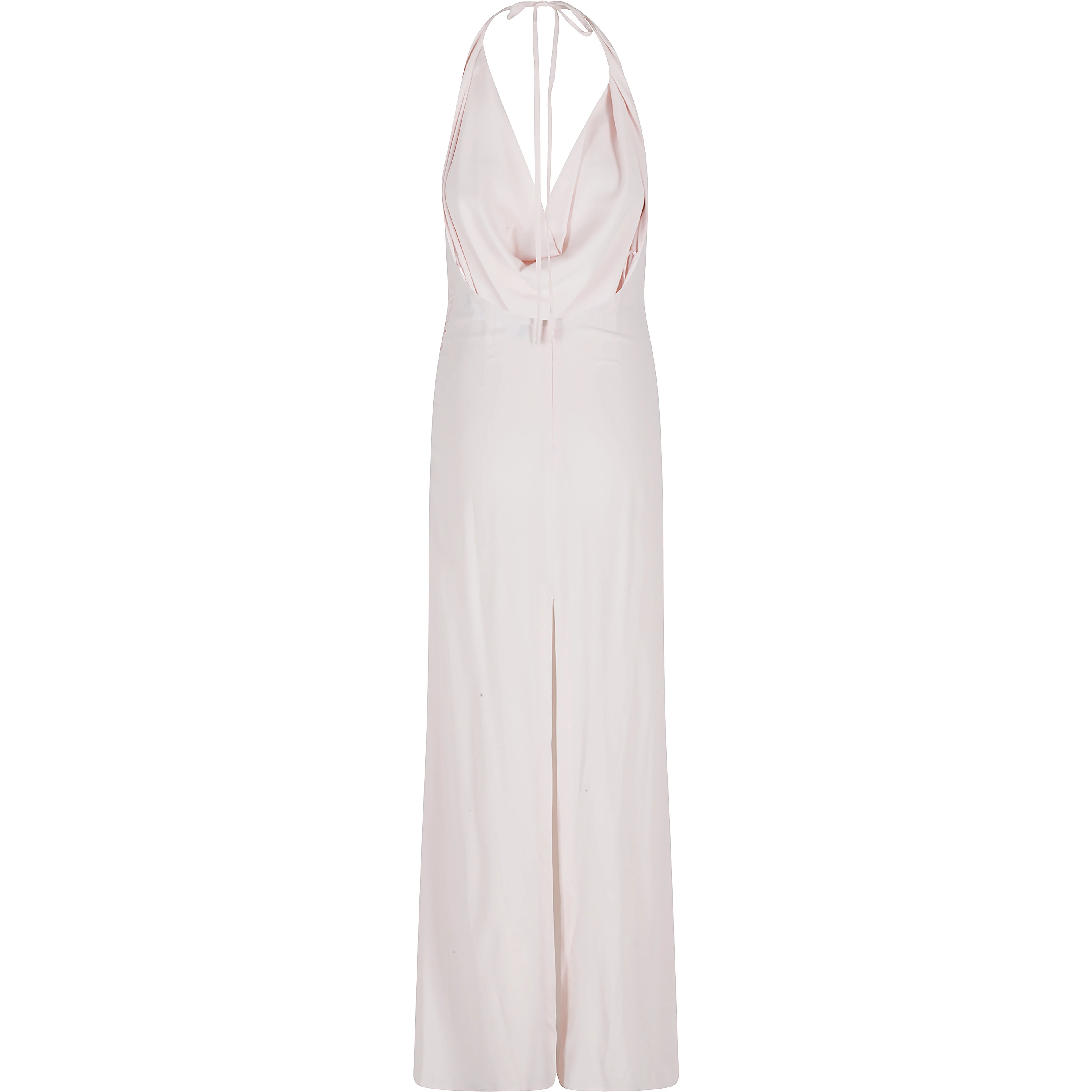 ABITO LUNGO SCOLLO PROFONDO HALTER NECK E SCHIENA SCOPERTA IN CREPE DE CHINE