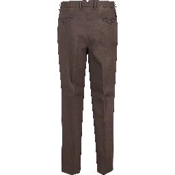 PANTALONE GABARDINA IN COTONE LINO STRETCH TINTA UNITA