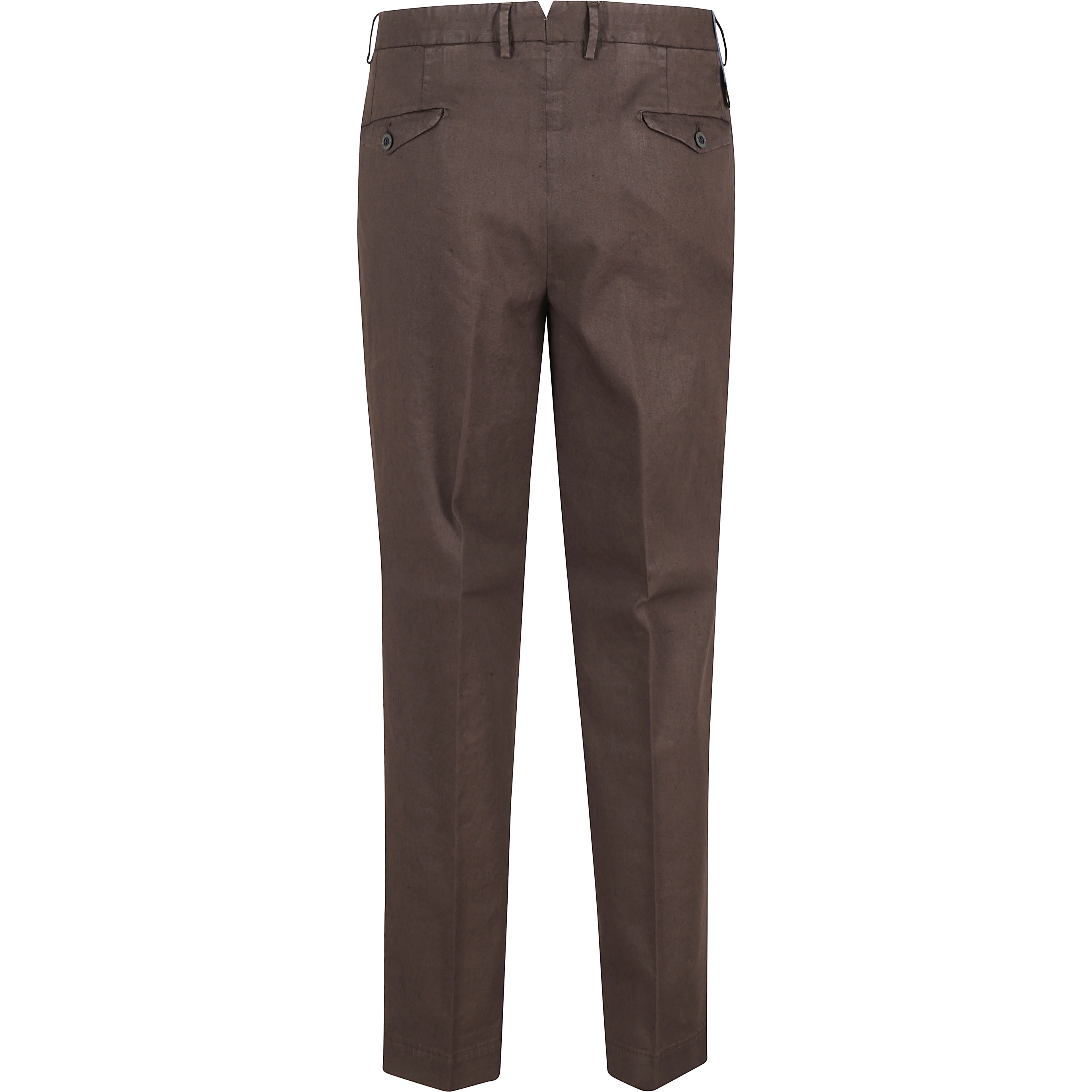 PANTALONE GABARDINA IN COTONE LINO STRETCH TINTA UNITA