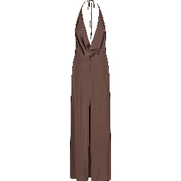 ABITO LUNGO SCOLLO PROFONDO HALTER NECK E SCHIENA SCOPERTA IN CREPE DE CHINE