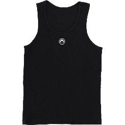 RIBBED TANK TOP WITH MOON LOGO
