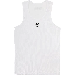 RIBBED TANK TOP WITH MOON LOGO