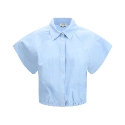 Blue Viscose Shortsleeve Shirt