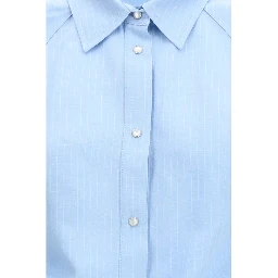 Blue Viscose Shortsleeve Shirt