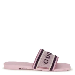 Multicolor Cotton Flat Sandals