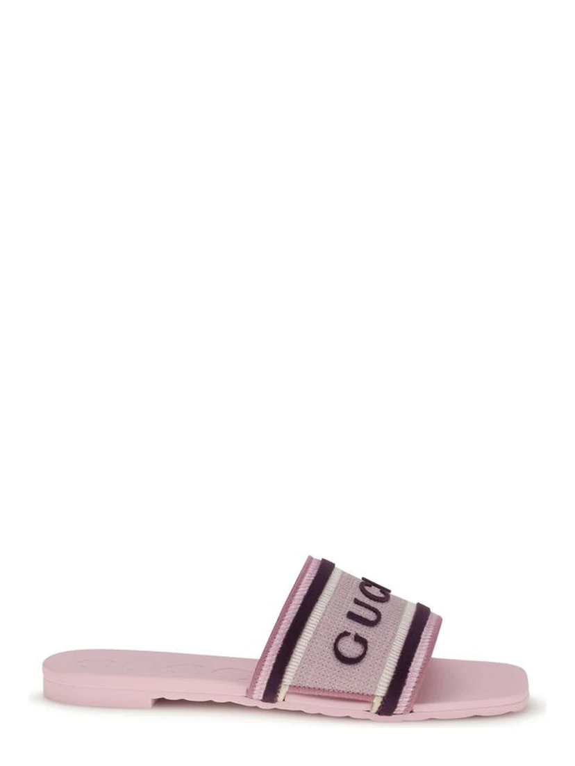 Multicolor Cotton Flat Sandals