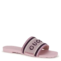 Multicolor Cotton Flat Sandals