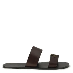 Brown Calf Leather Bos Taurus Flat Sandals