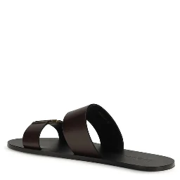 Brown Calf Leather Bos Taurus Flat Sandals