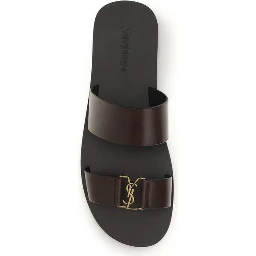 Brown Calf Leather Bos Taurus Flat Sandals