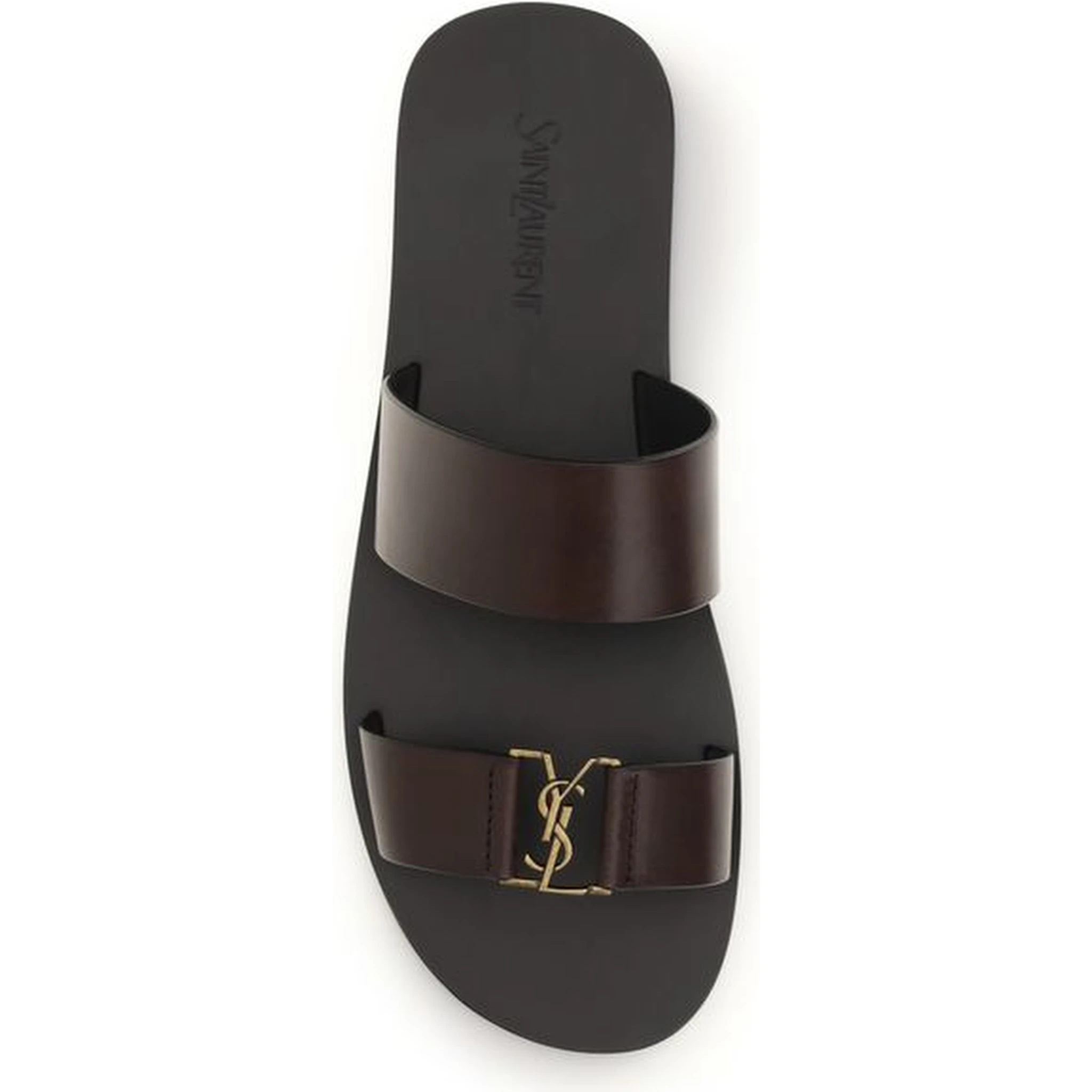 Brown Calf Leather Bos Taurus Flat Sandals