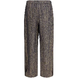 Brown Viscose Casual Pants