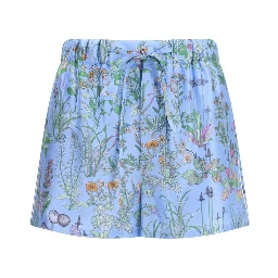 Blue Silk Shorts