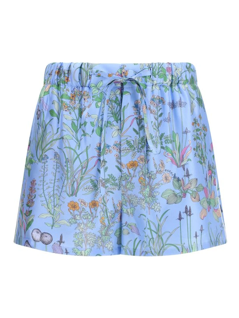 Blue Silk Shorts