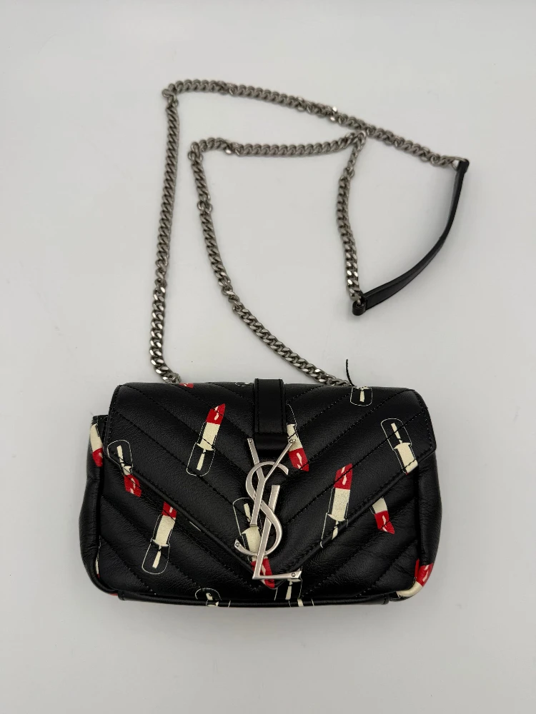 SAINT LAURENT MINI COLLEGE Lip Stick Handbag