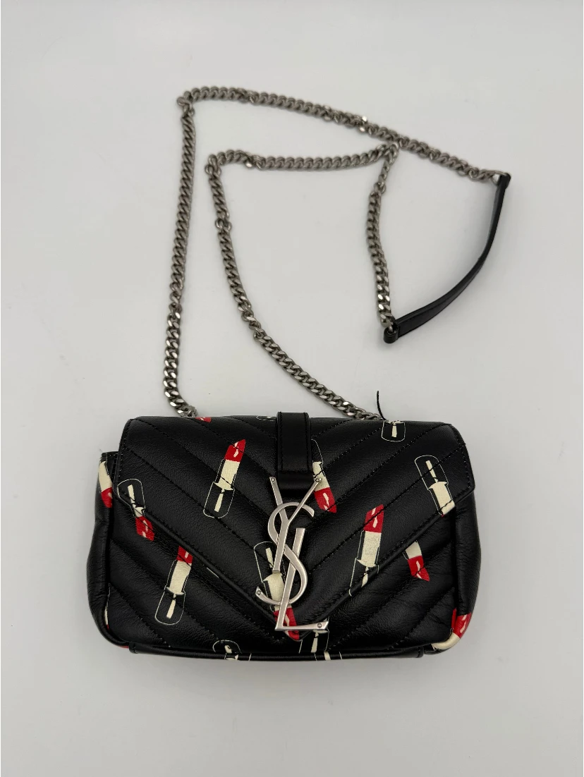 SAINT LAURENT MINI COLLEGE Lip Stick Handbag