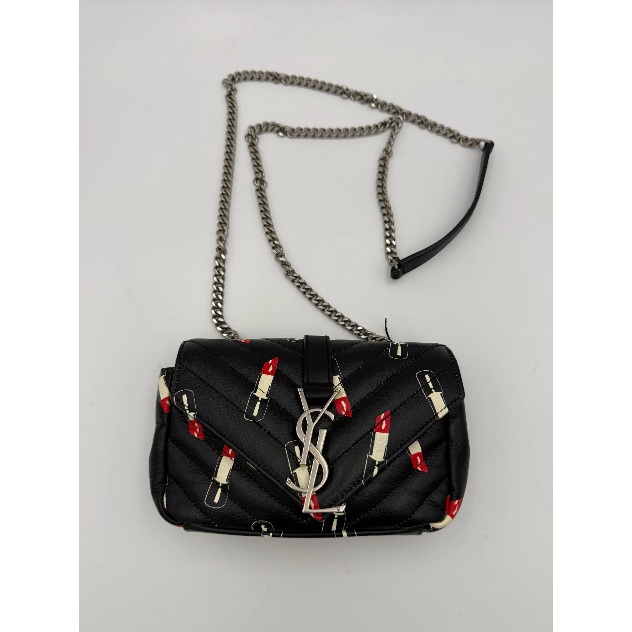 SAINT LAURENT MINI COLLEGE Lip Stick Handbag