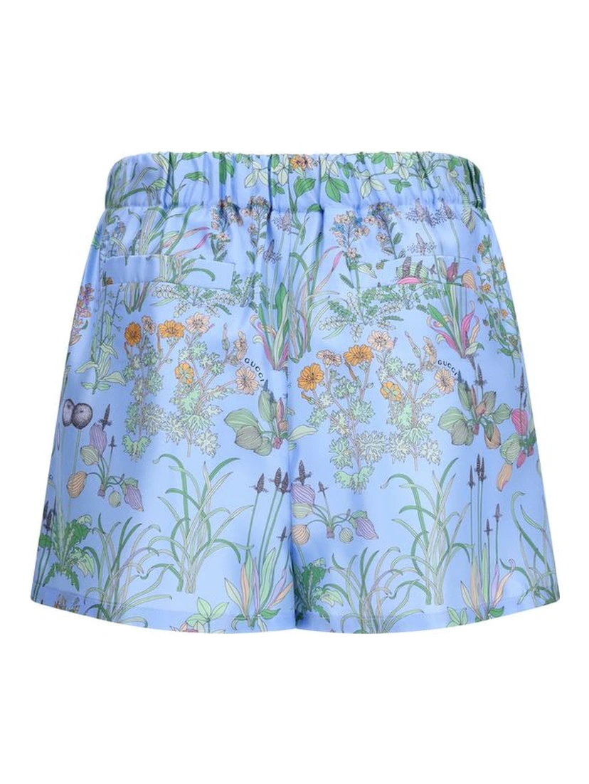 Blue Silk Shorts