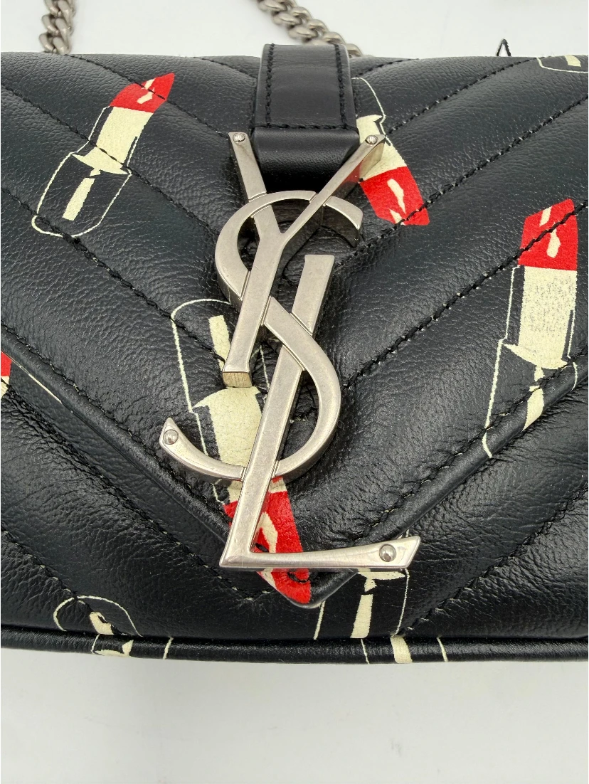 SAINT LAURENT MINI COLLEGE Lip Stick Handbag