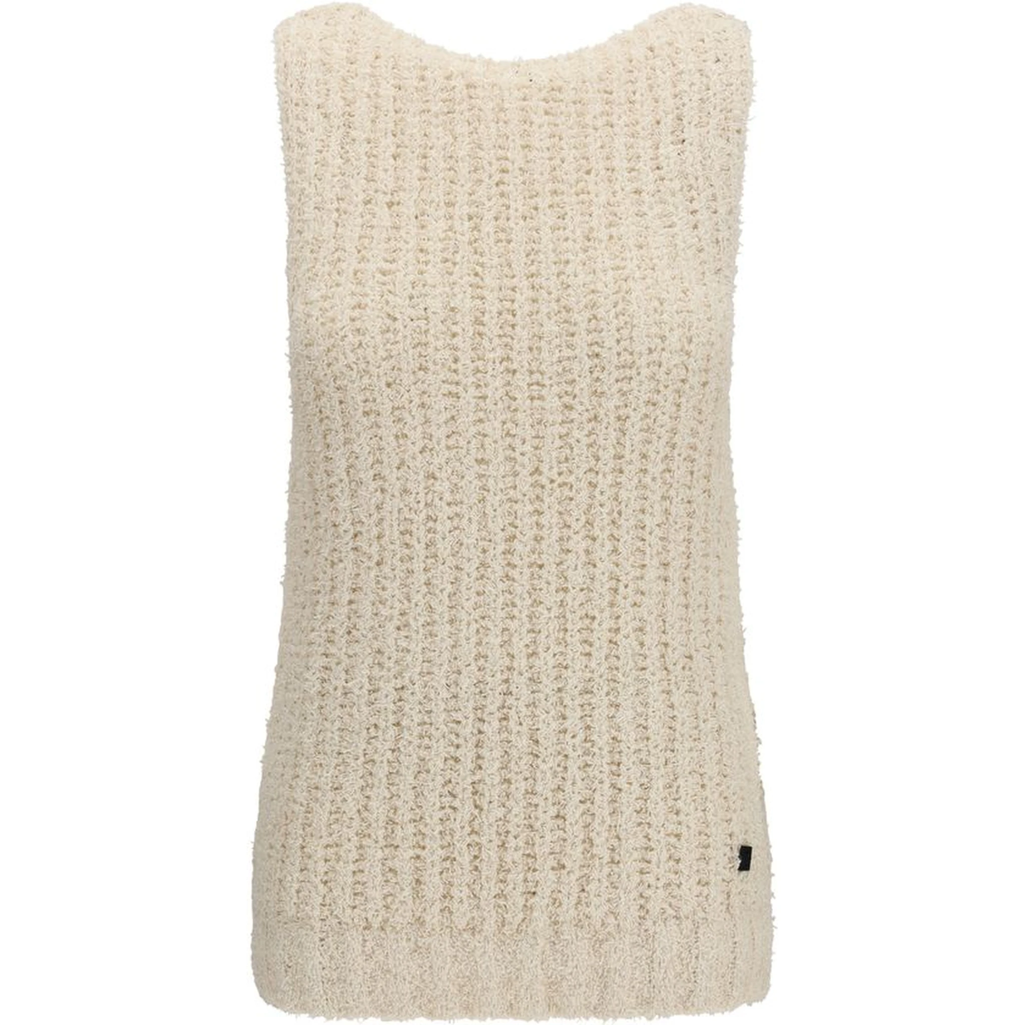 Beige Cotton Sleeveles Sweater