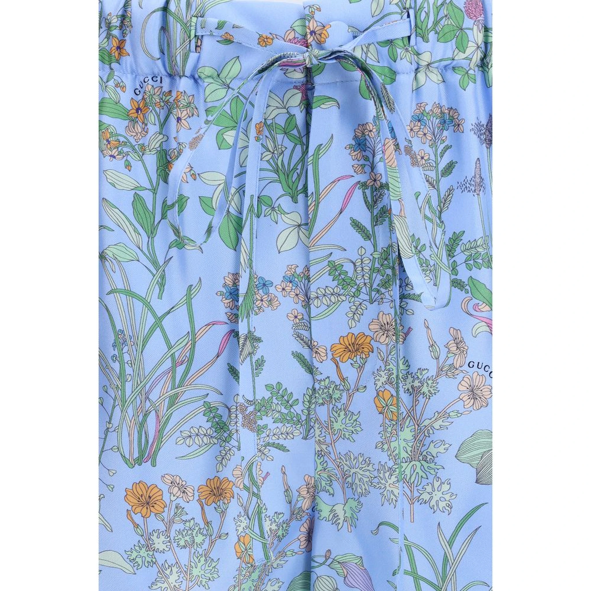 Blue Silk Shorts
