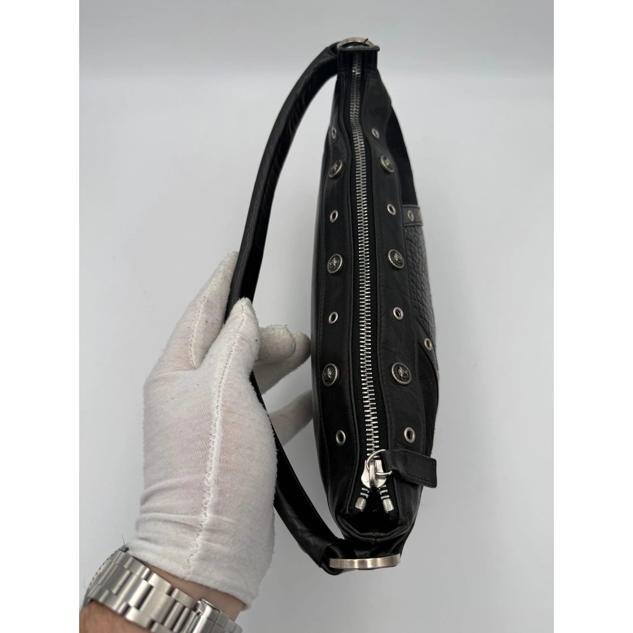 VERSACE Shoulder Bag in Studded Leather