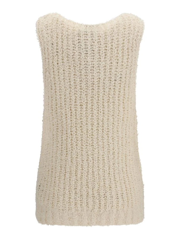 Beige Cotton Sleeveles Sweater alternative