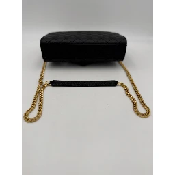 SAINT LAURENT ENVELOPE SMALL in Black Grained Leather Handbag