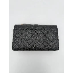 SAINT LAURENT ENVELOPE SMALL in Black Grained Leather Handbag