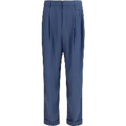 Blue Silk Dress Pants