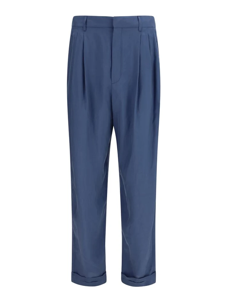 Blue Silk Dress Pants