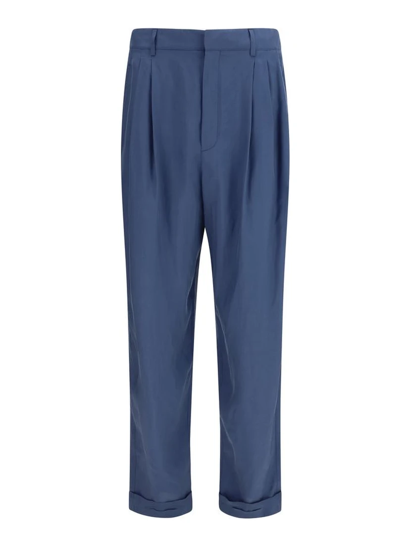 Blue Silk Dress Pants