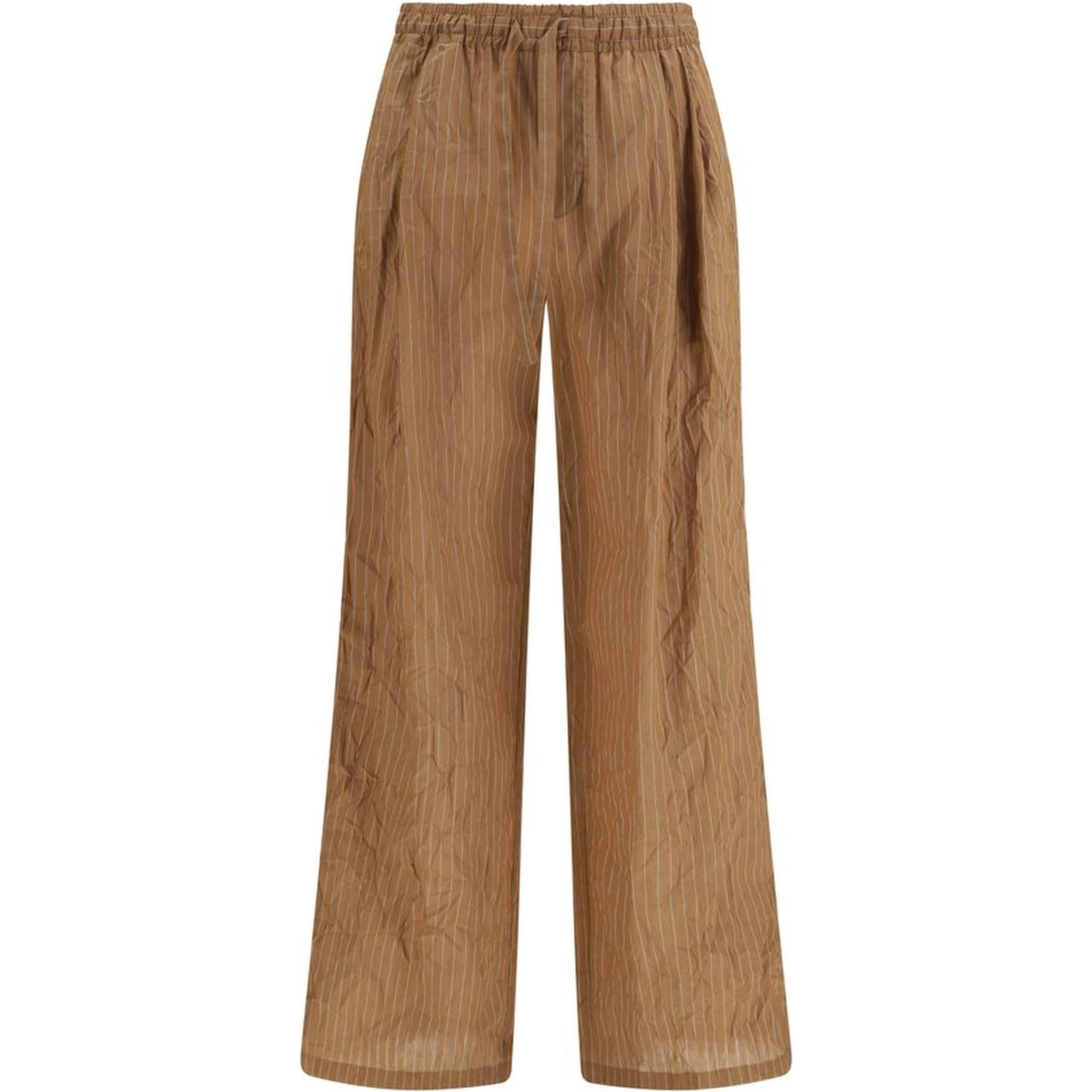 Brown Linen Casual Pants
