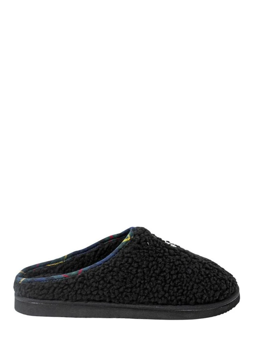 Black Cotton Slippers