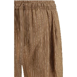 Brown Linen Casual Pants