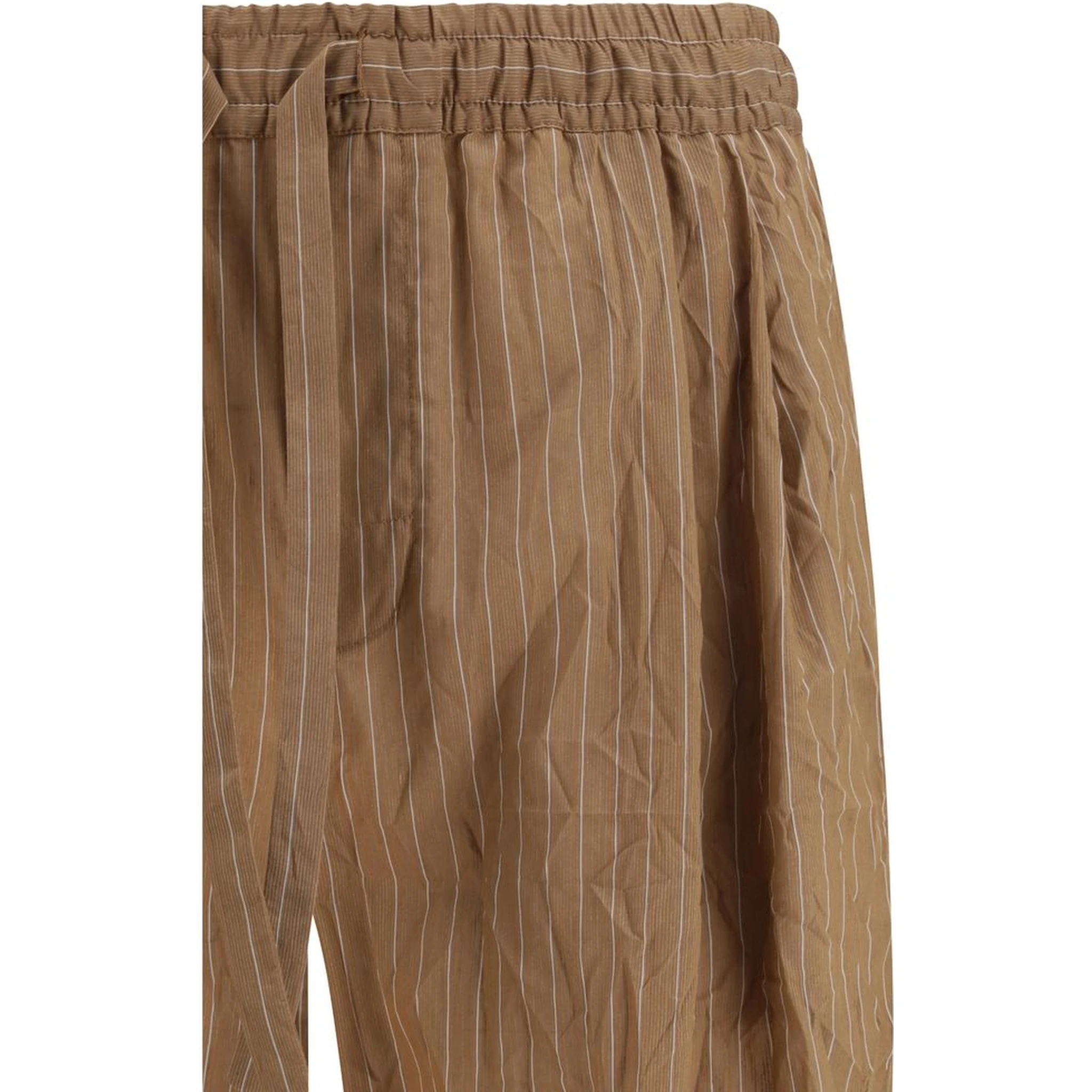 Brown Linen Casual Pants