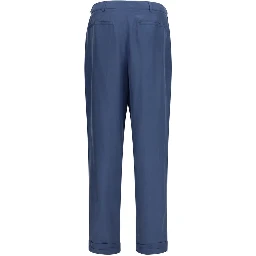 Blue Silk Dress Pants