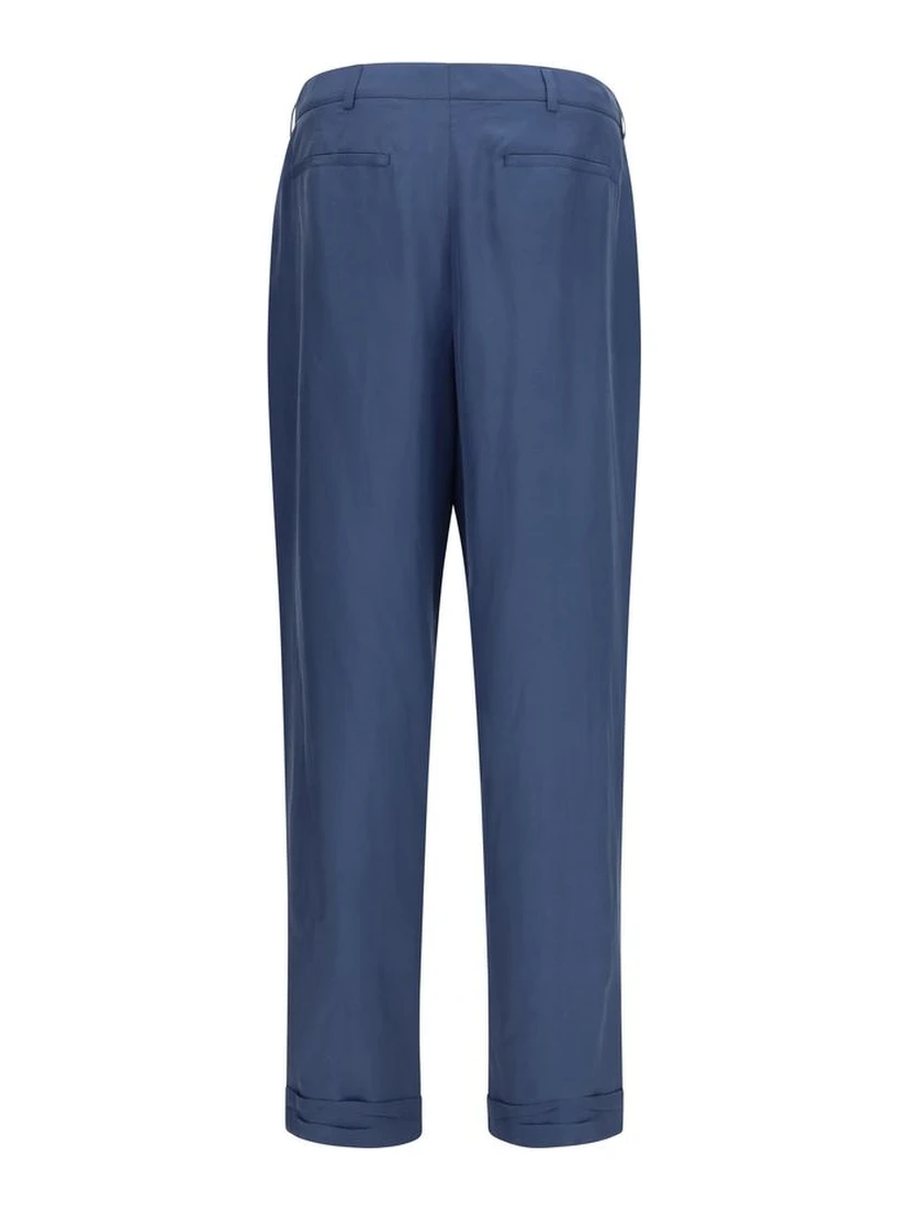 Blue Silk Dress Pants