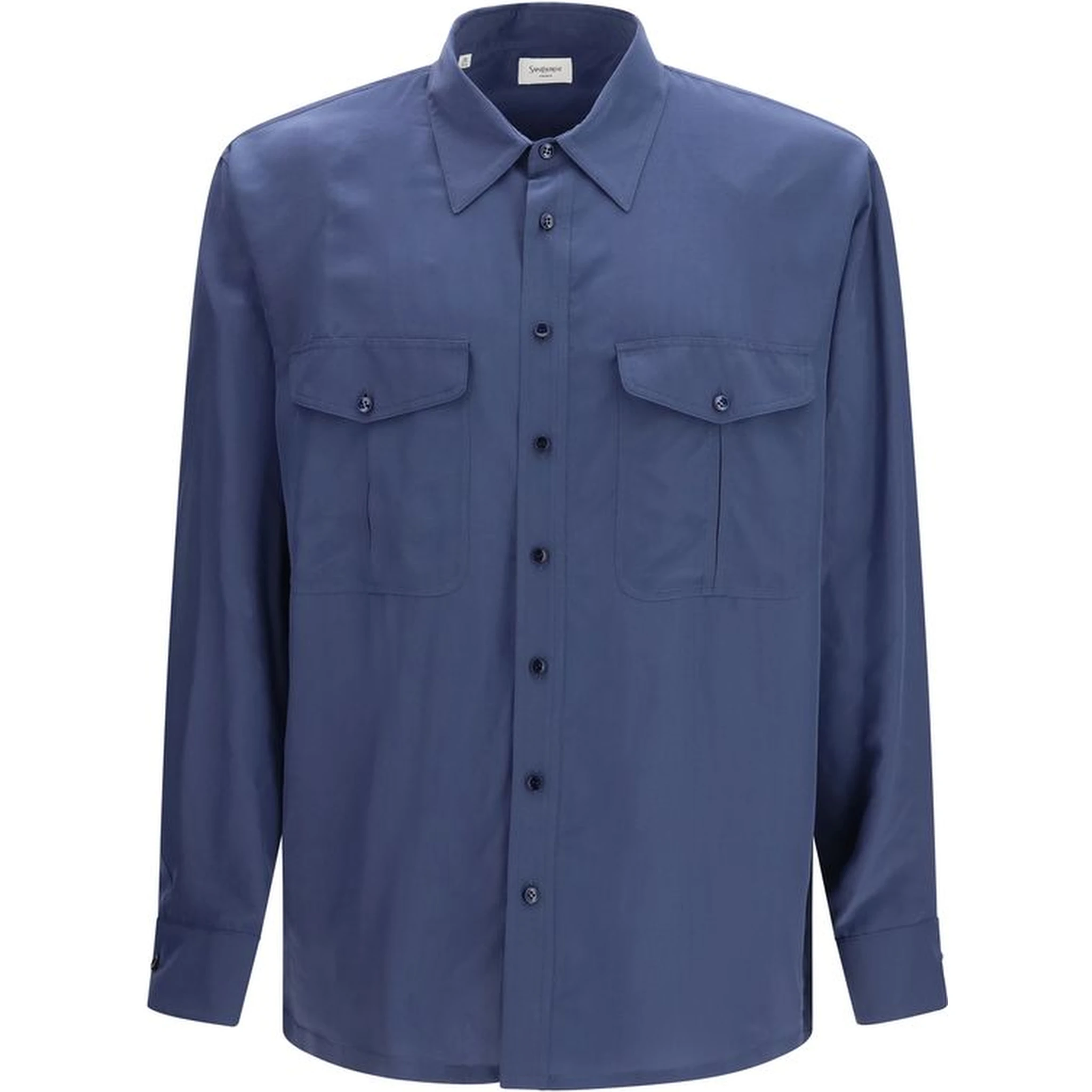Blue Viscose Dress Shirt