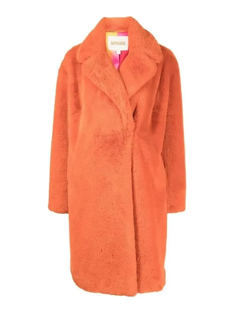 Orange Faux Fur Coat