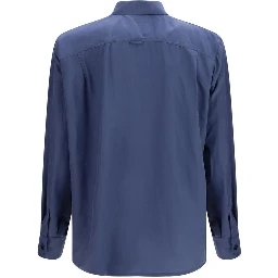 Blue Viscose Dress Shirt