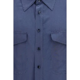 Blue Viscose Dress Shirt