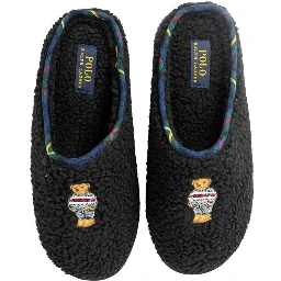 Black Cotton Slippers