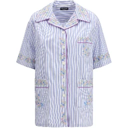 Blue Cotton Pattern Shirt