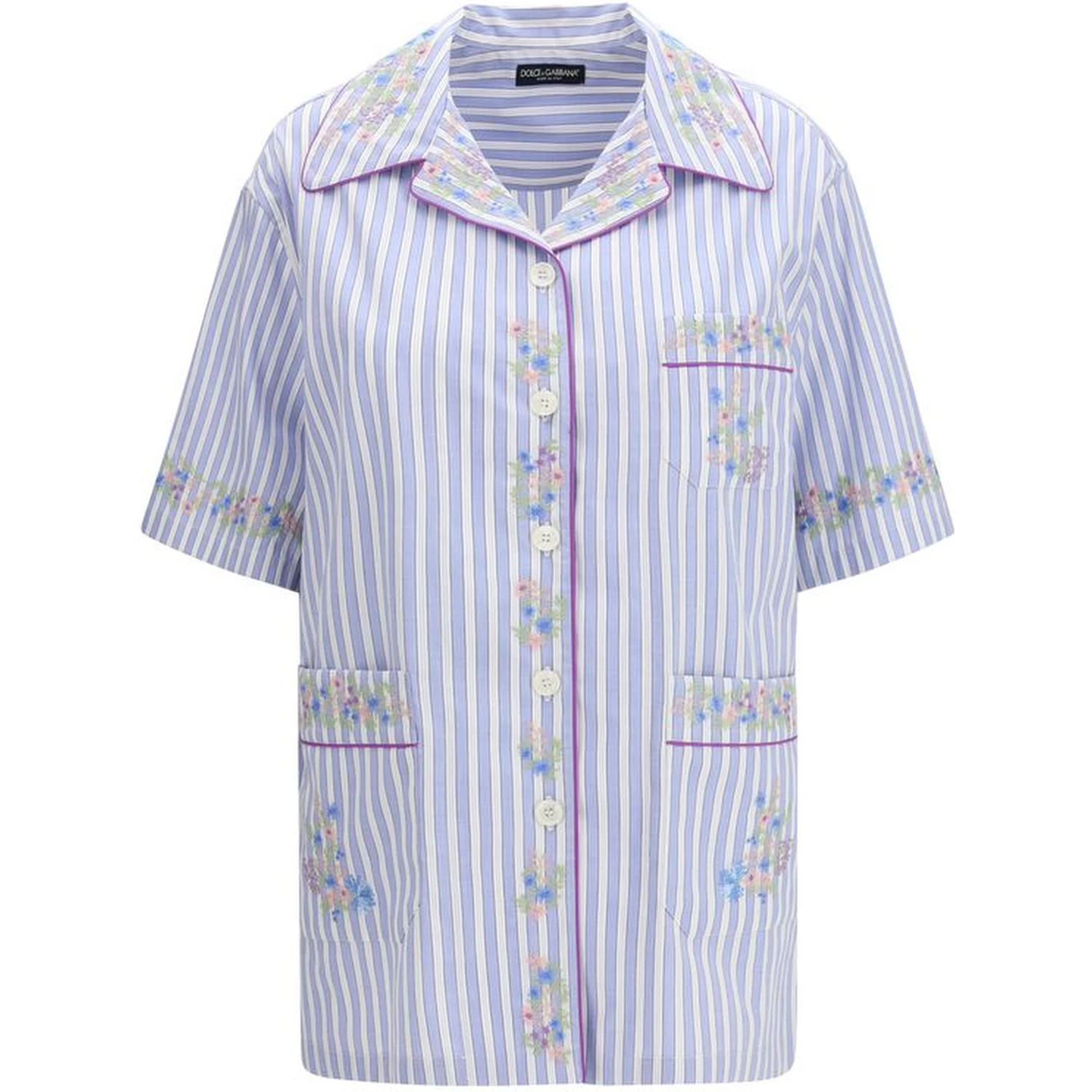 Blue Cotton Pattern Shirt