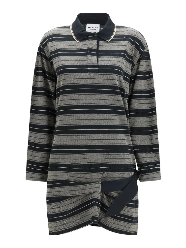 Gray Cotton Casual Dress