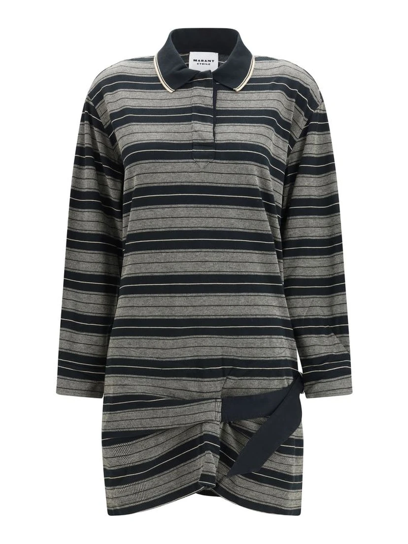 Gray Cotton Casual Dress