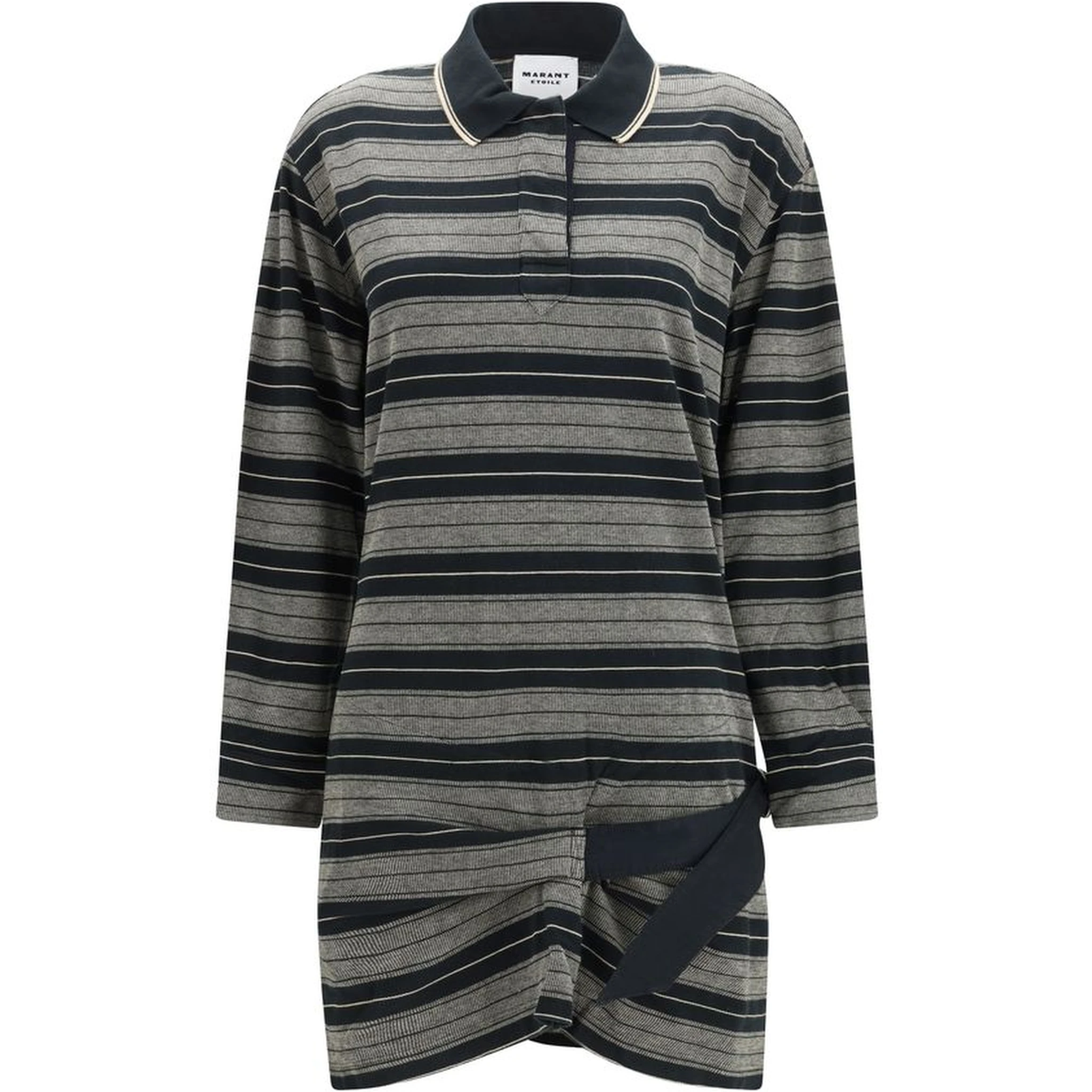 Gray Cotton Casual Dress
