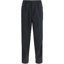 Black Polyester Casual Pants