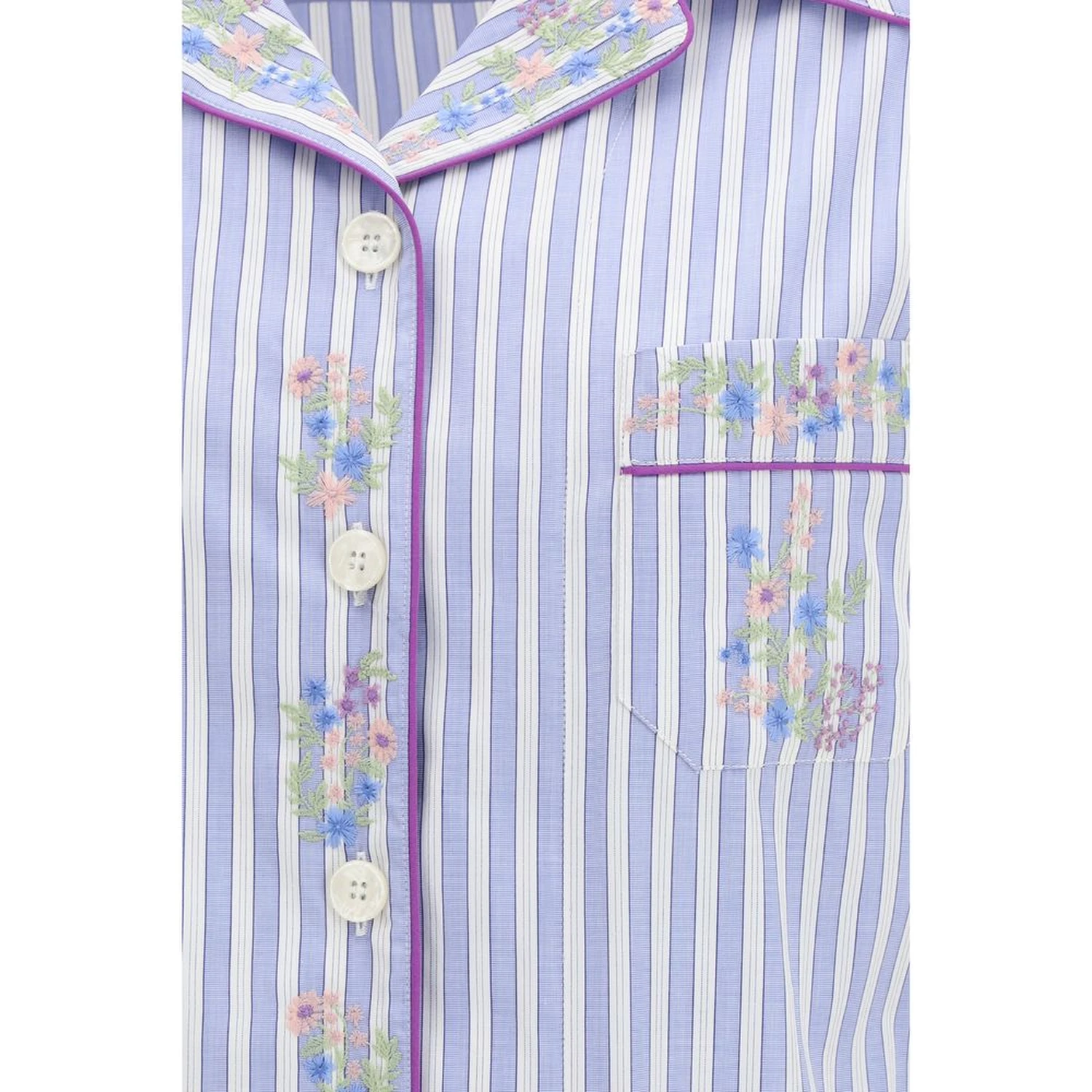 Blue Cotton Pattern Shirt